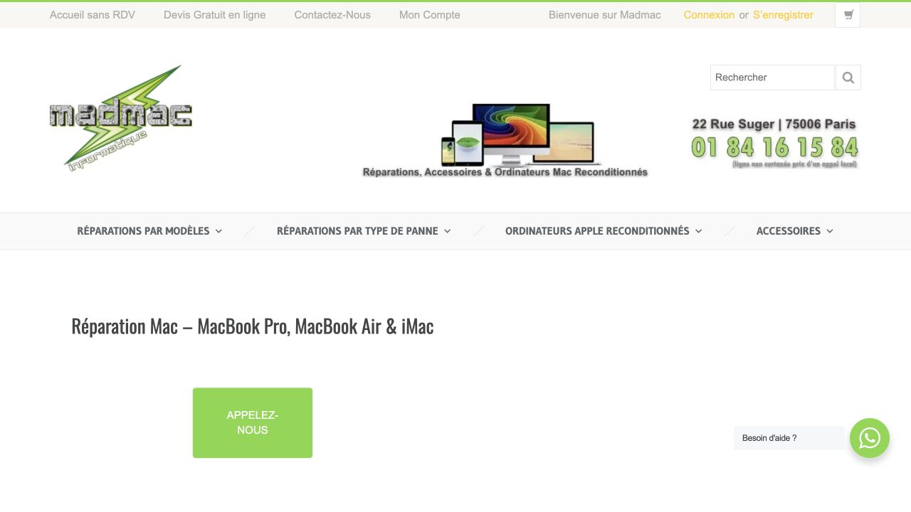 Capture du site de Madmac Informatique