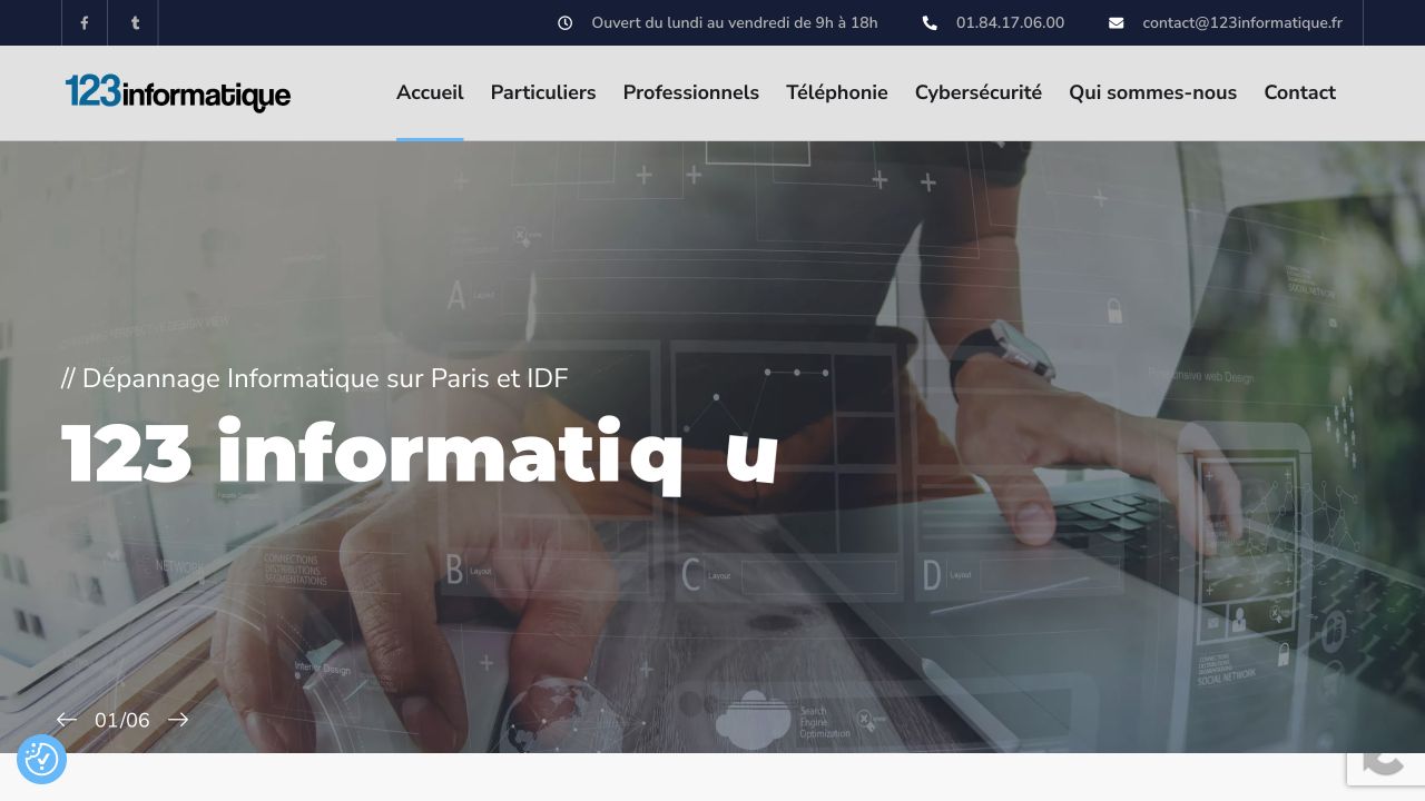 Capture du site de 123 Informatique — Spiral Services