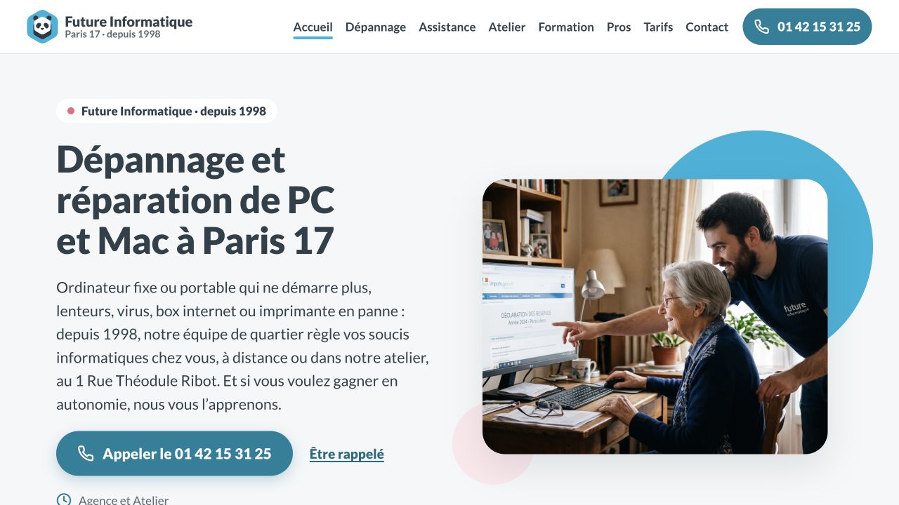 Capture du site de Future Informatique — THEOTECH